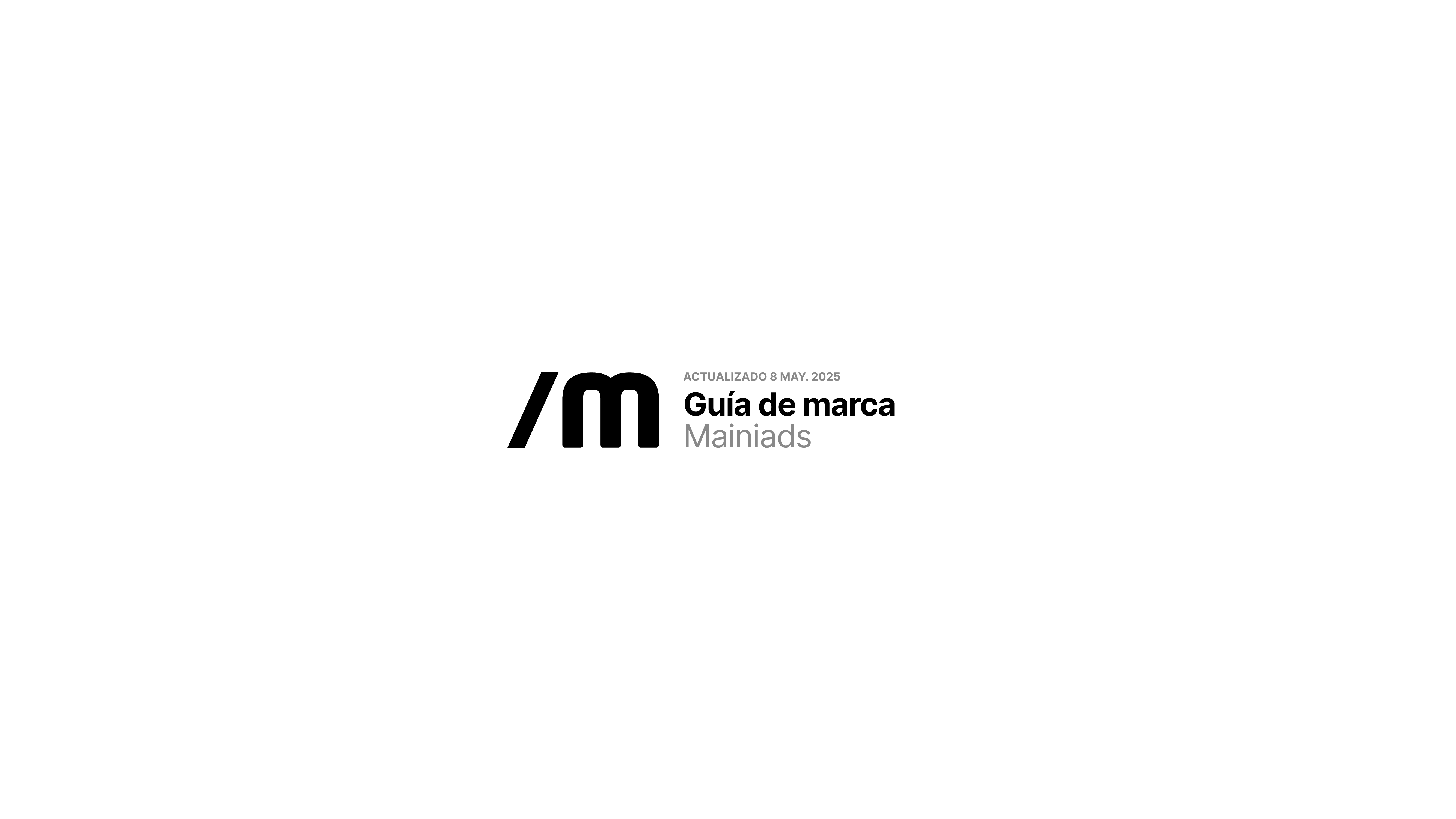 Página 1 — Portada de la guía de marca Mainiads