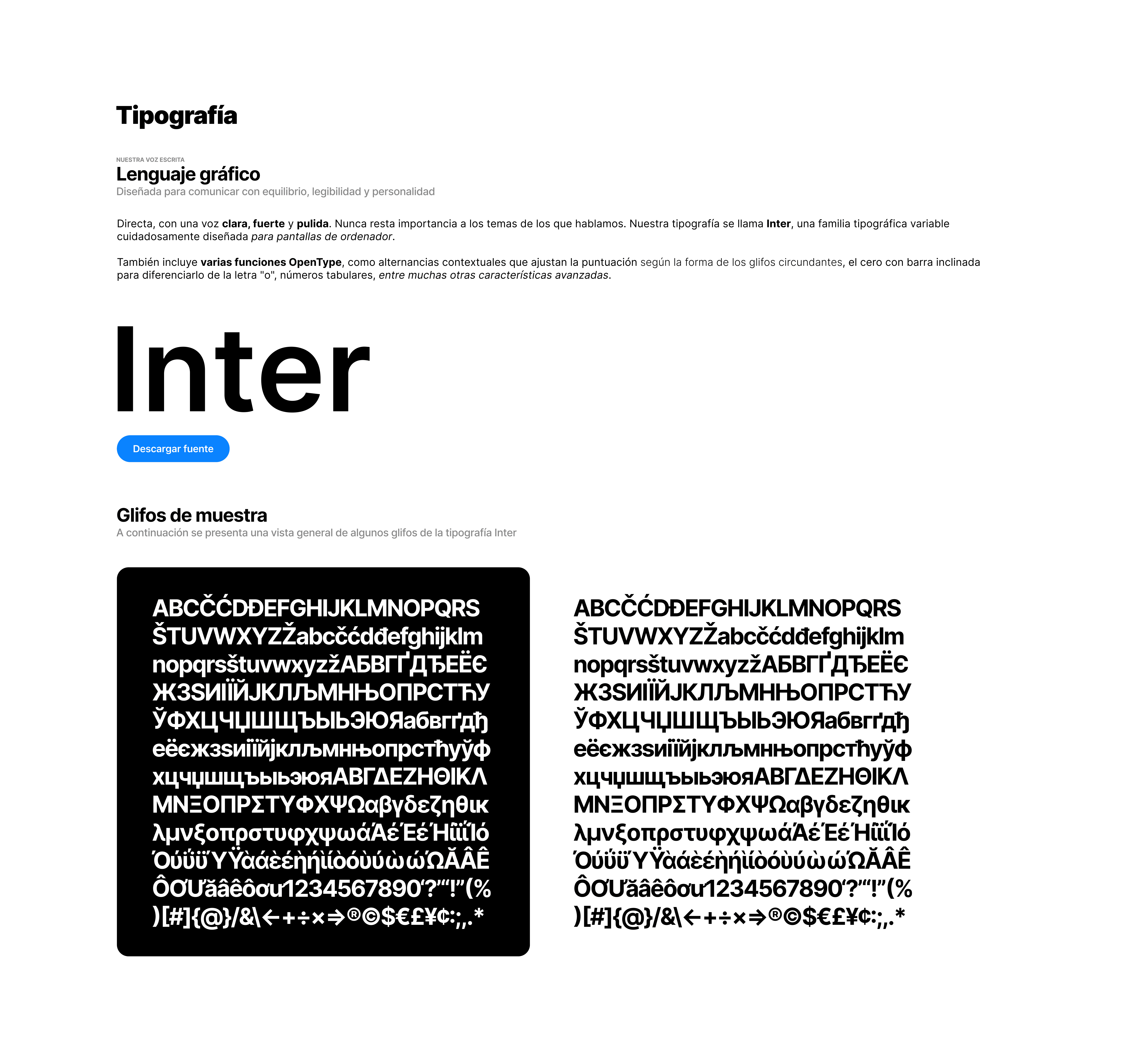 Página 8 — Tipografía Inter